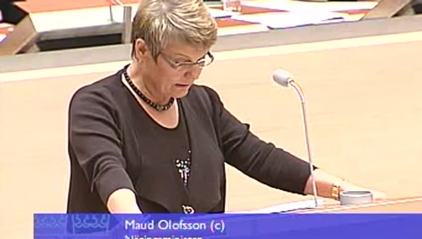 Stillbild från Interpellationsdebatt, Svenskt uran till kärnvapen