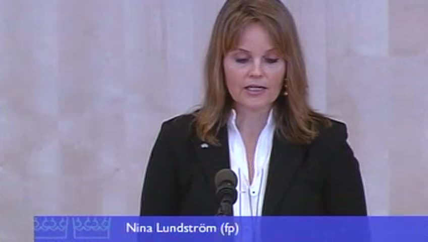 Stillbild från Debatt om förslag, Strategisk exportkontroll 2005 - krigsmateriel och produkter med dubbla användningsområden m.m.