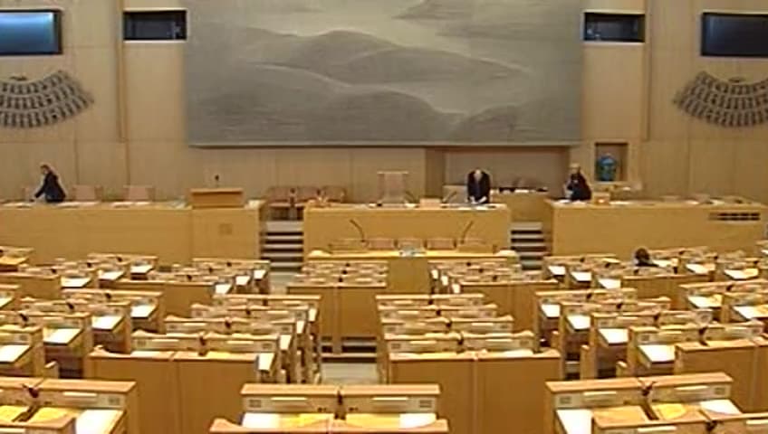 Stillbild från Debatt om förslag, Förlängd försöksverksamhet med ändrad regional ansvarsfördelning i Skånelän och Västra Götalands län