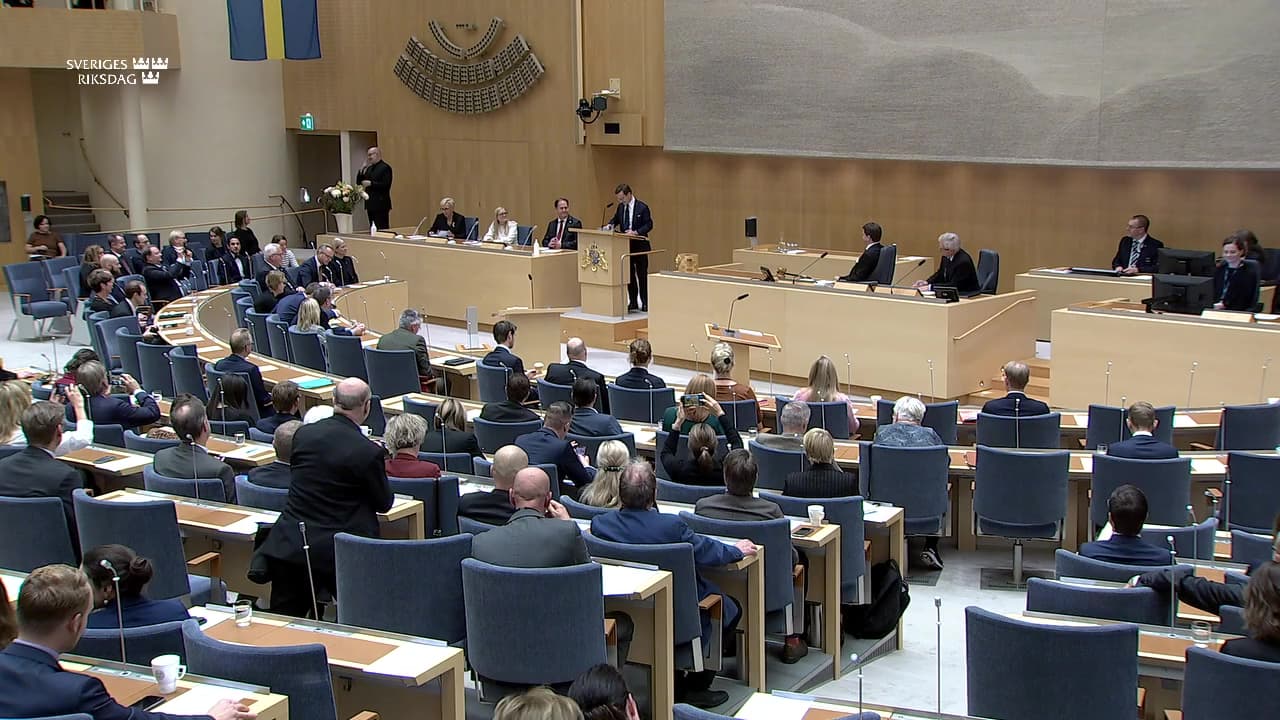 Stillbild från Regeringsförklaring, Regeringsförklaring