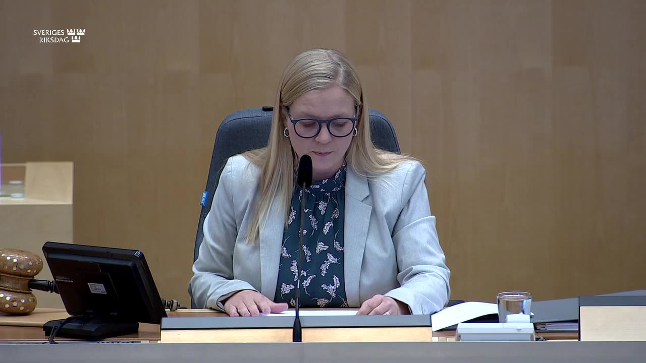 Stillbild från Allmänpolitisk debatt, Internationella frågor och utrikespolitik