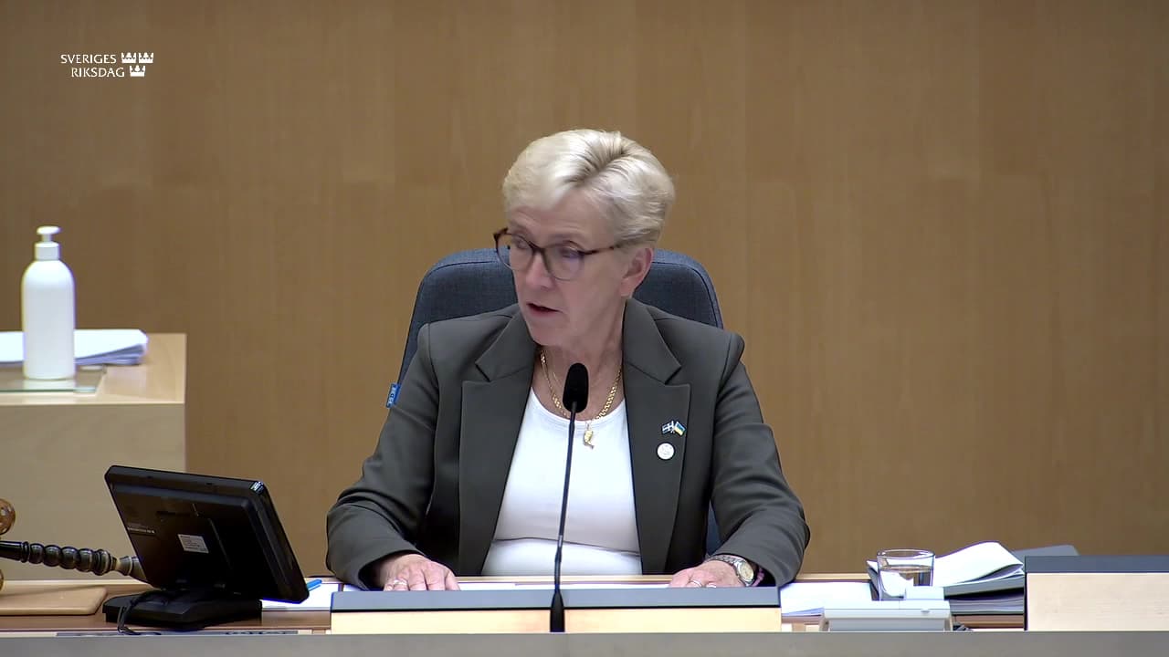 Stillbild från Information från regeringen, Återrapportering från Europeiska rådets möte
