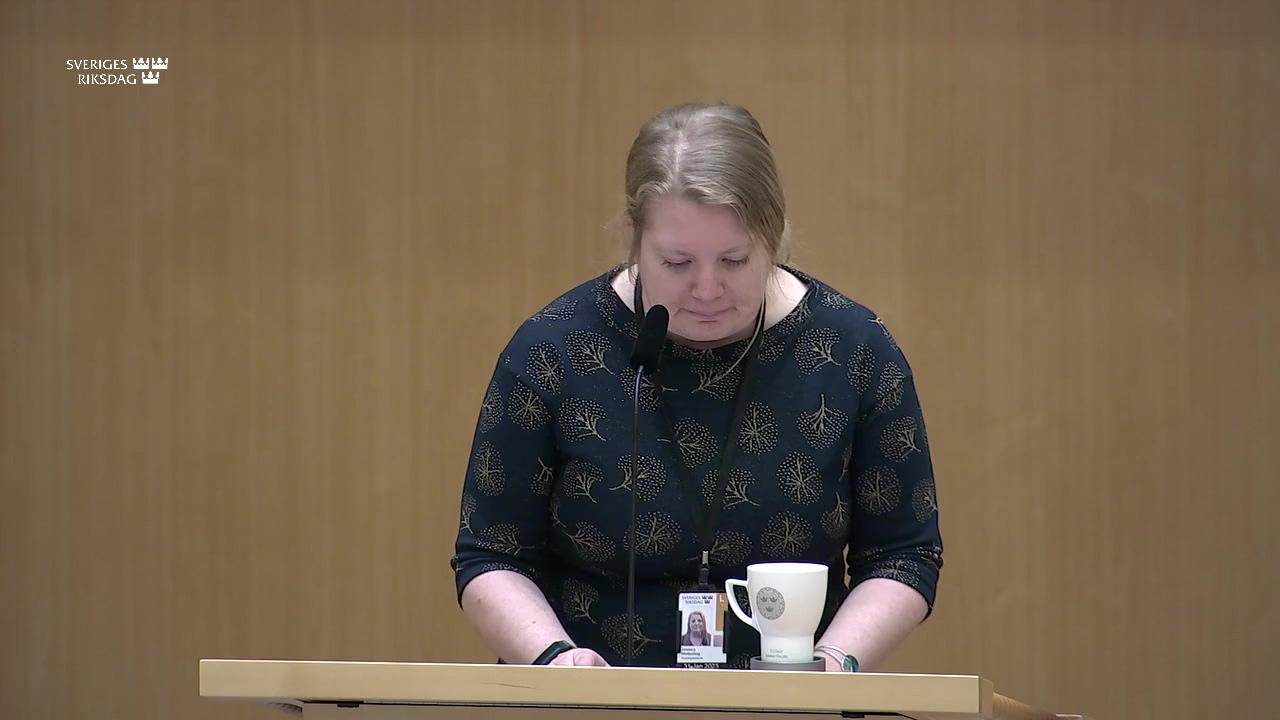 Stillbild från Debatt om förslag, Föreningsfrihet och terroristorganisationer (vilande grundlagsförslag)