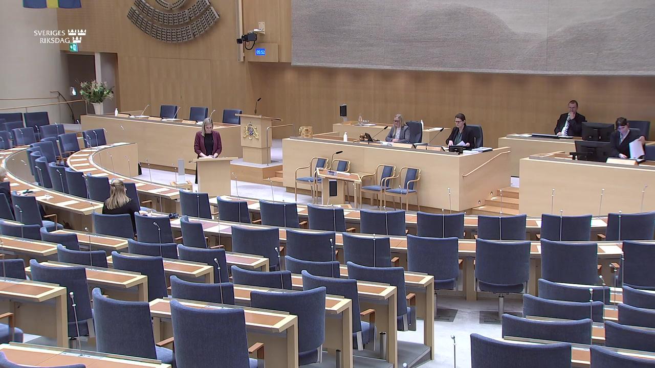 Stillbild från Interpellationsdebatt, Prostitution som grund för utvisning från Sverige