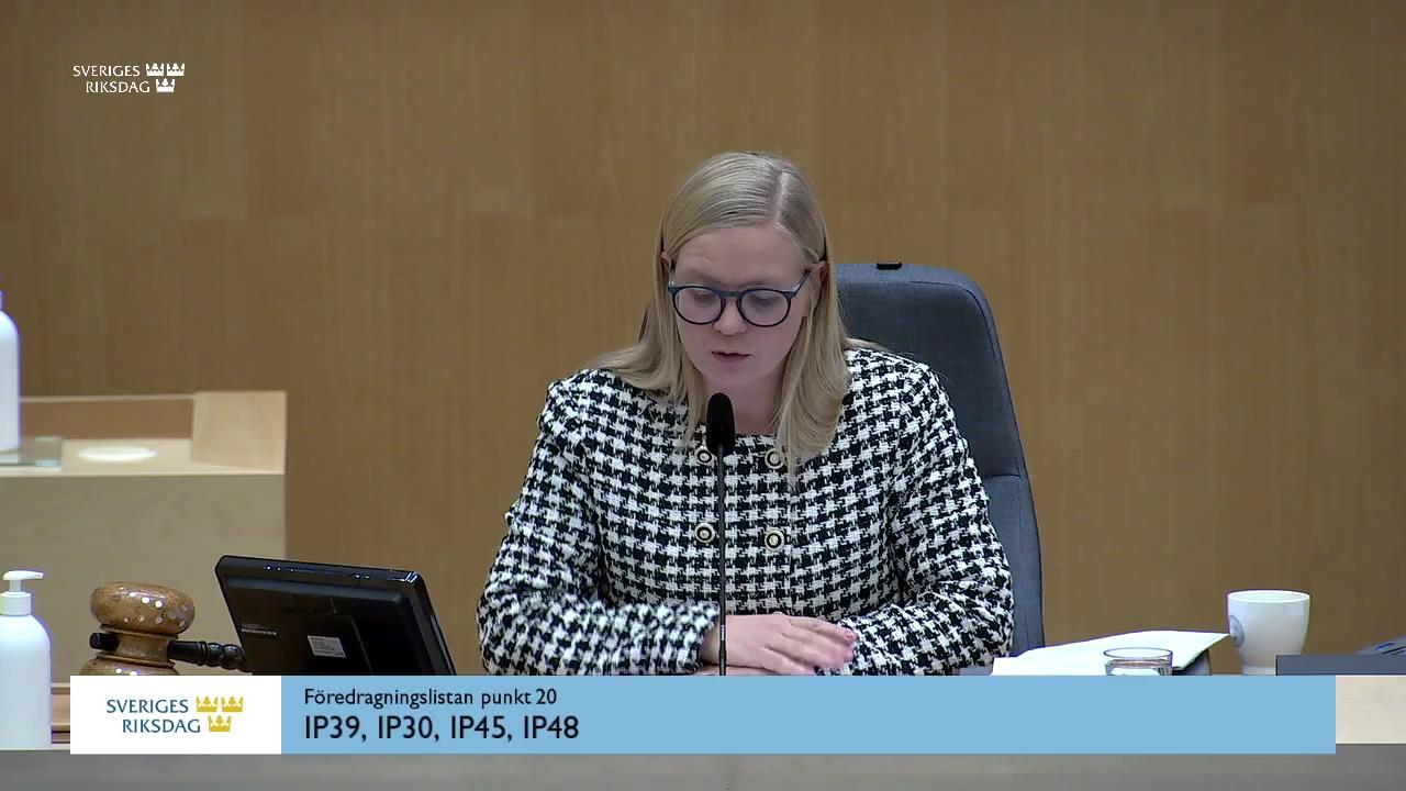 Stillbild från Interpellationsdebatt, Åtgärder för att nå klimatmålen