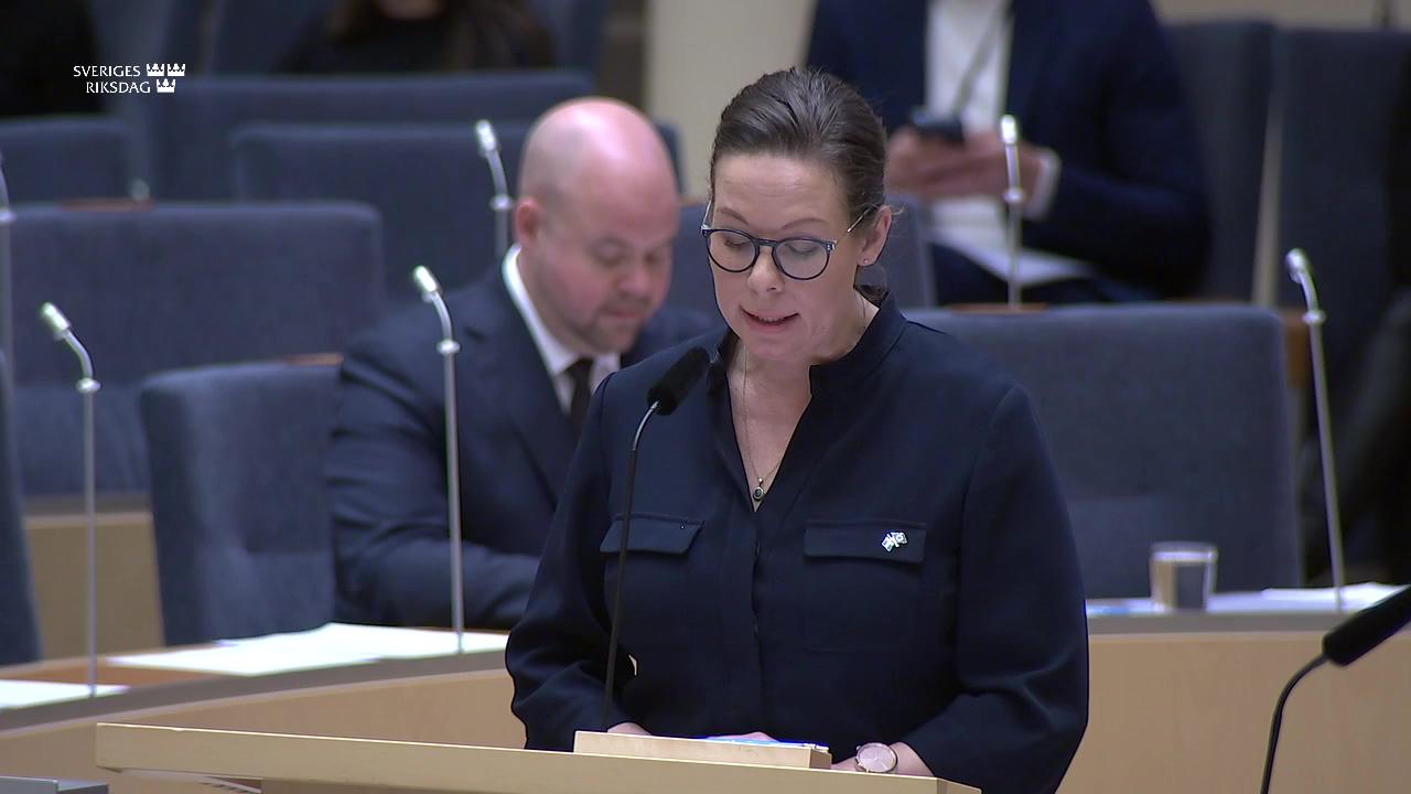 Stillbild från Interpellationsdebatt, Försörjningskravet för arbetskraftsinvandrare