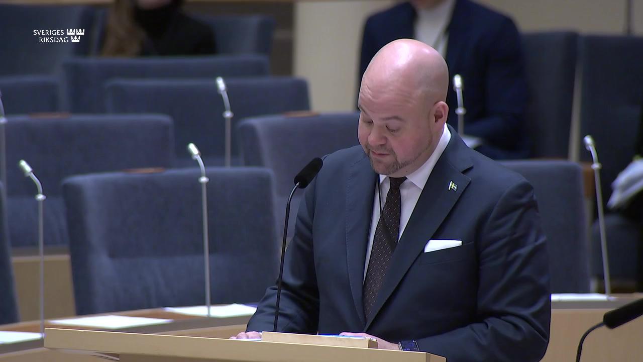 Stillbild från Interpellationsdebatt, Förvaltningen av varg