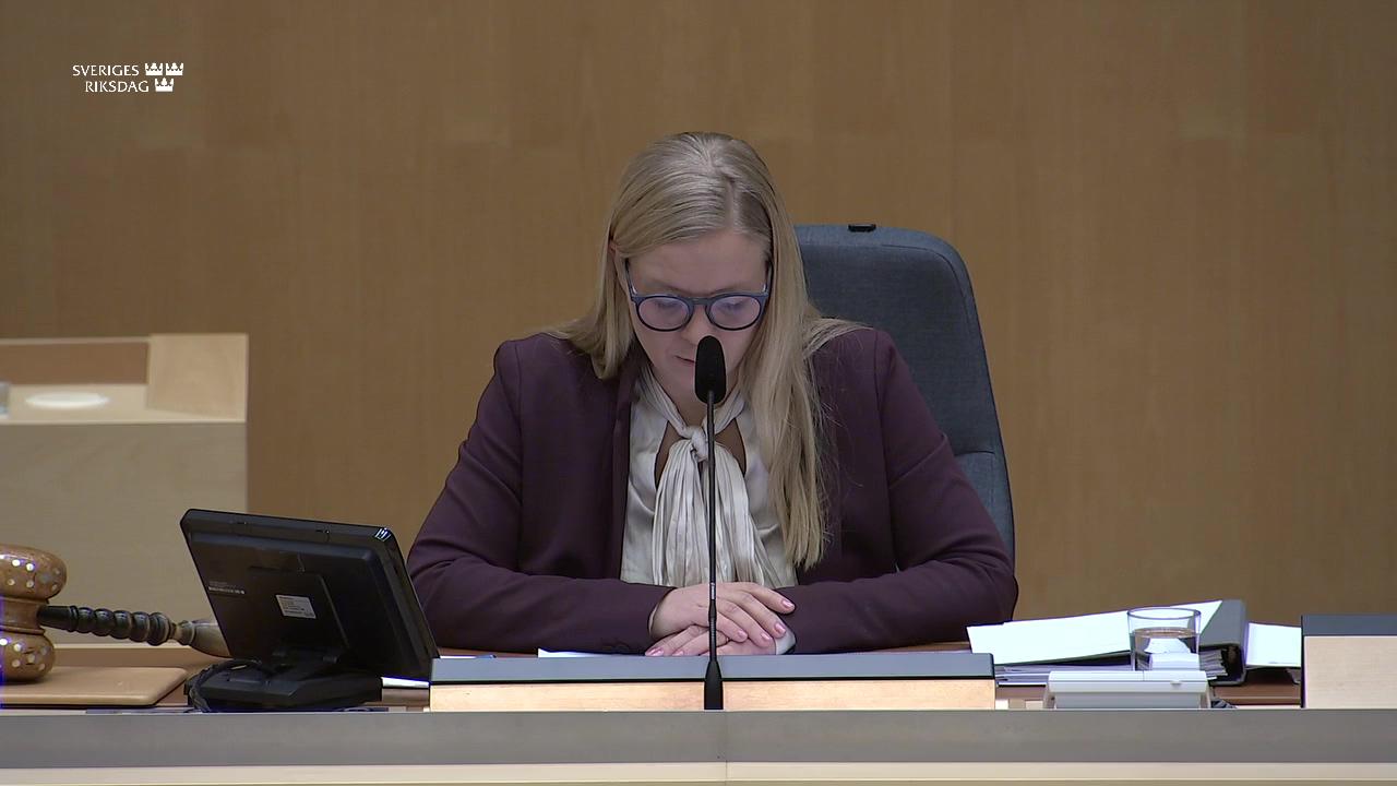 Stillbild från Debatt om förslag, Fondfaktablad och tidsfrist vid delning av en fond