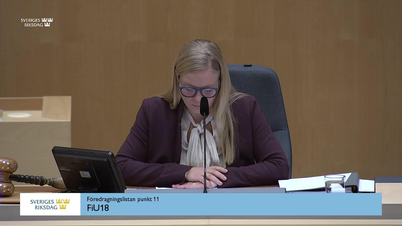 Stillbild från Debatt om förslag, Stark kundautentisering vid fakturabetalningar online