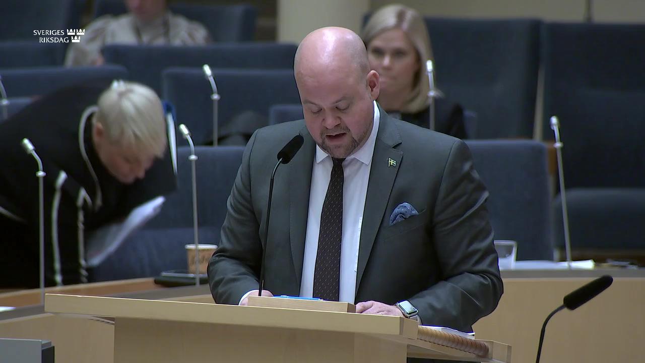 Stillbild från Interpellationsdebatt, Den svenska djurskyddskontrollen