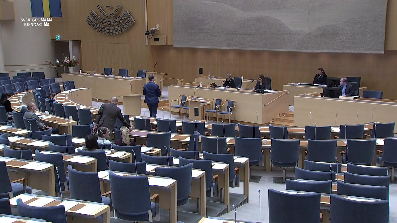 Stillbild från Debatt om förslag, Utgiftsområde 9 Hälsovård, sjukvård och social omsorg