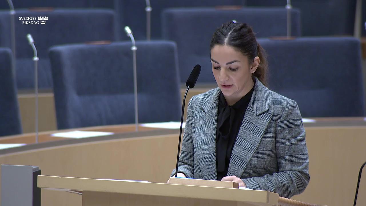 Stillbild från Interpellationsdebatt, Tidöavtalet och anmälningsplikt på folkbibliotek