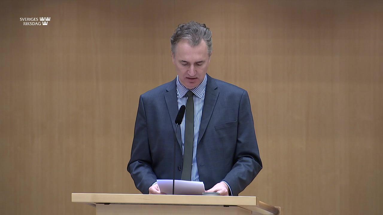 Stillbild från Debatt om förslag, En ny biobankslag