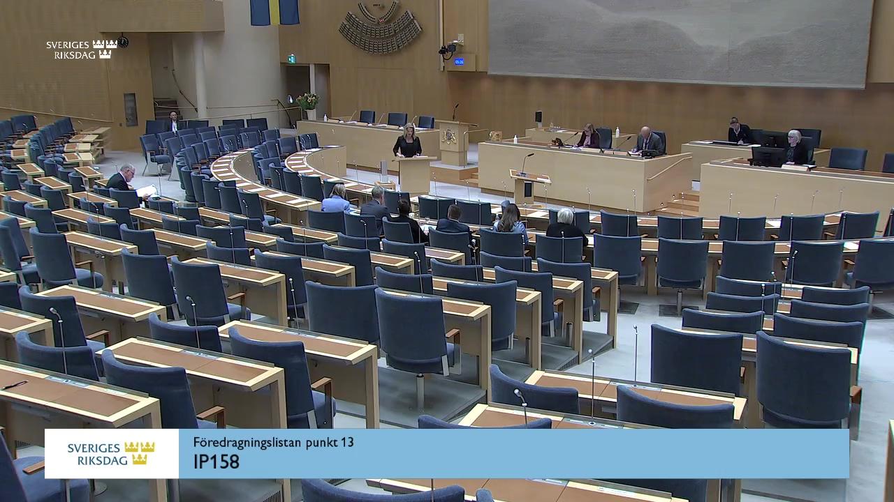 Stillbild från Interpellationsdebatt, Skolverkets regionala kvalitetsarbete