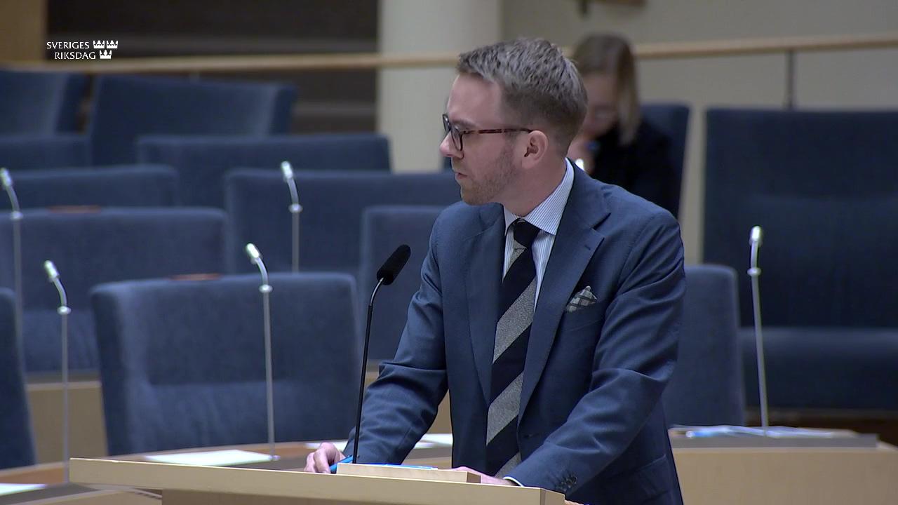 Stillbild från Interpellationsdebatt, Nordiskt ministerråd inom infrastruktur 