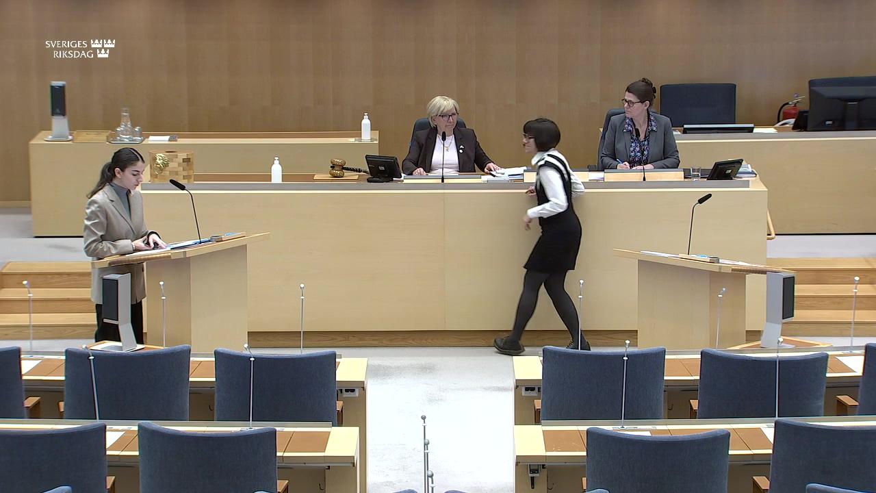 Stillbild från Interpellationsdebatt, Den fördjupade utvärderingen av Sveriges miljökvalitetsmål