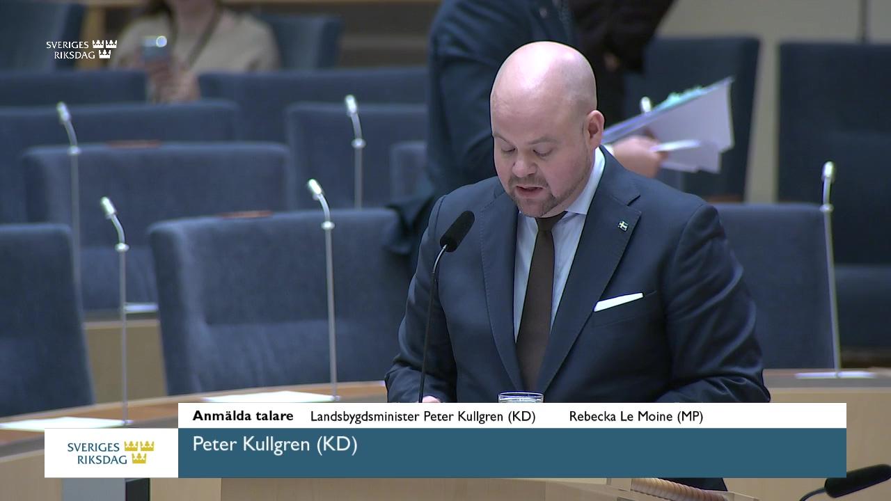 Stillbild från Interpellationsdebatt, Åtgärder för att bevara ålen