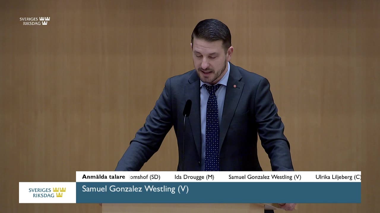 Stillbild från Särskild debatt, Särskild debatt om arbetet mot korruption i Sverige