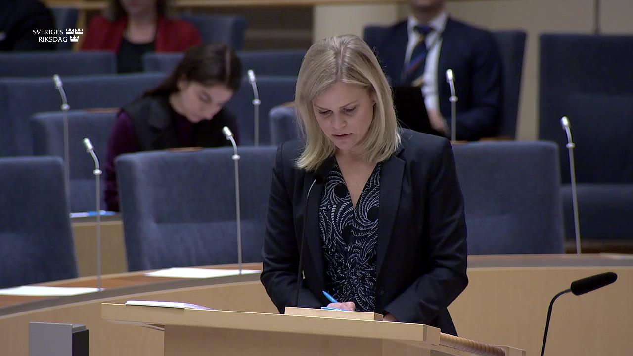 Stillbild från Interpellationsdebatt, Åtgärder mot våld och trakasserier i arbetslivet