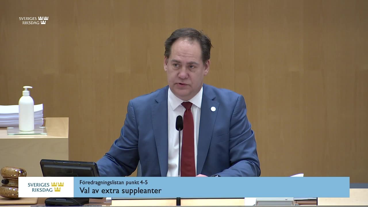 Stillbild från Övrigt kammaren, Val av extra suppleanter