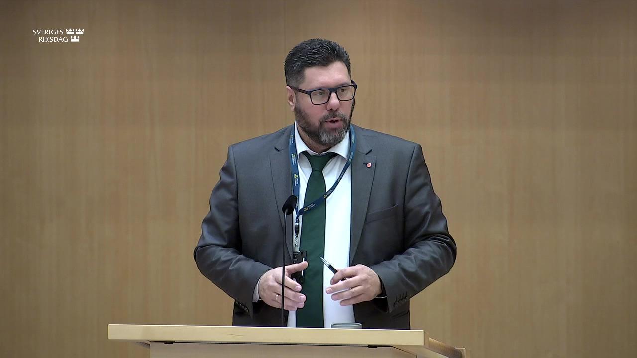 Stillbild från Debatt om förslag, Ändringar i jordförvärvslagen i syfte att hindra att bestämmelserna om förvärvstillstånd kringgås