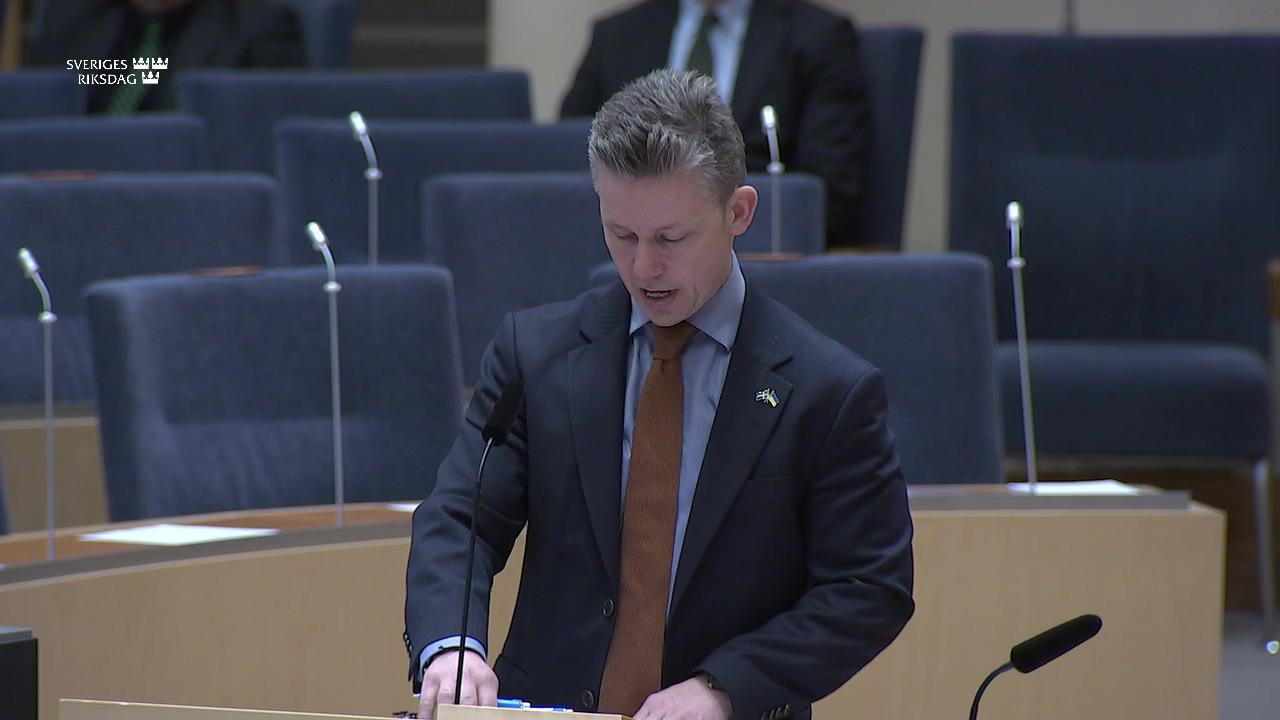 Stillbild från Interpellationsdebatt, Försvarsmakten och svensk energiproduktion