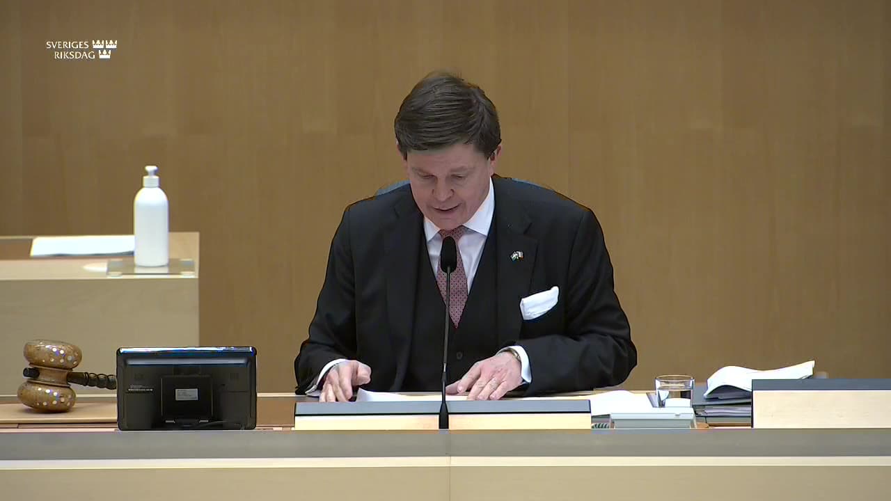 Stillbild från Beslut, Beslut: Extra ändringsbudget för 2023 – Stöd till Ukraina samt åtgärder riktade till företag och hushåll till följd av höga energipriser