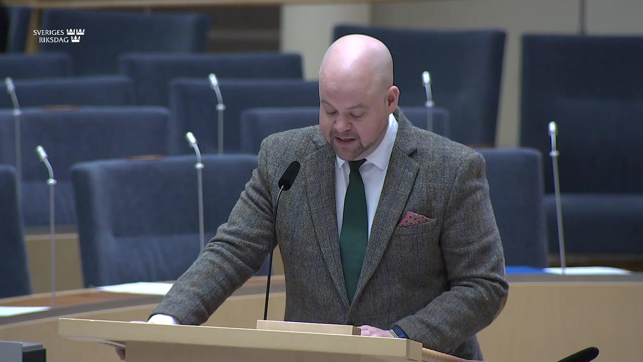 Stillbild från Interpellationsdebatt, Åtgärder för att rädda strömmingen i Östersjön