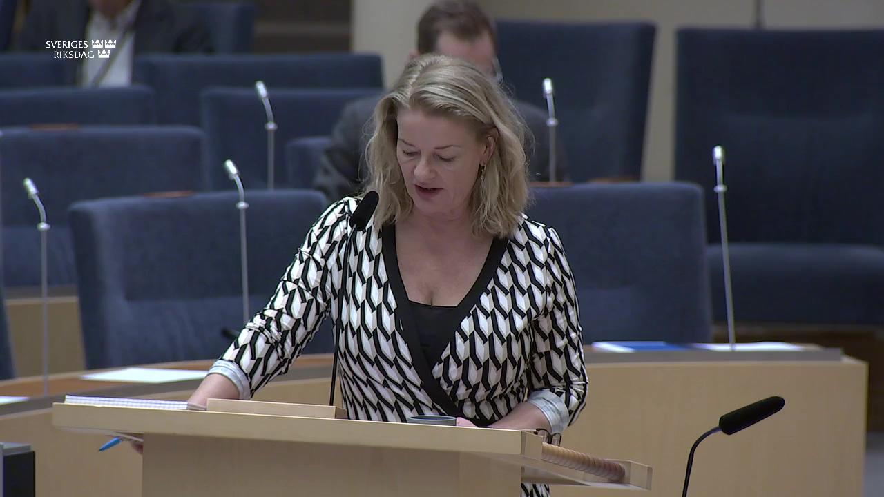 Stillbild från Interpellationsdebatt, Lärares anmälningsplikt när det gäller papperslösa barn