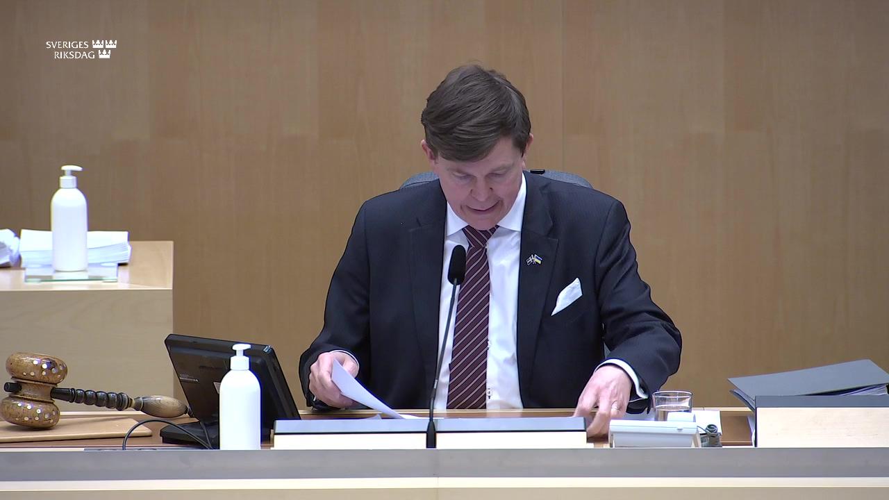 Stillbild från Debatt om förslag, Försök till subventionsmissbruk