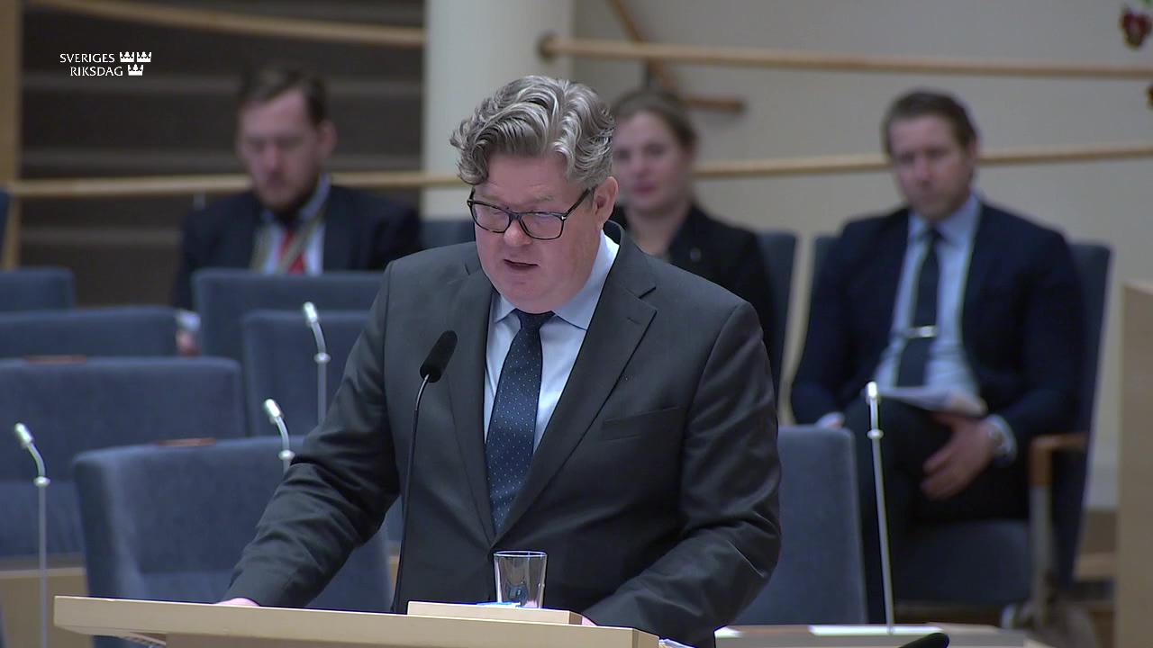Stillbild från Interpellationsdebatt, Tillsyn av Polismyndigheten