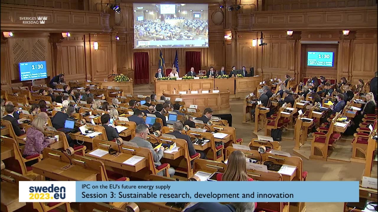 Stillbild från Session, Konferens om utmaningar och möjligheter för EU:s framtida energiförsörjning - Session 3
