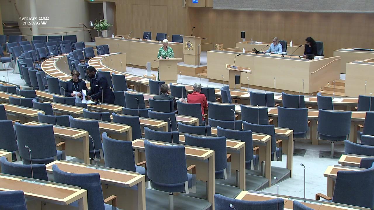 Stillbild från Interpellationsdebatt, Försäkringskassans hantering av felaktiga utbetalningar
