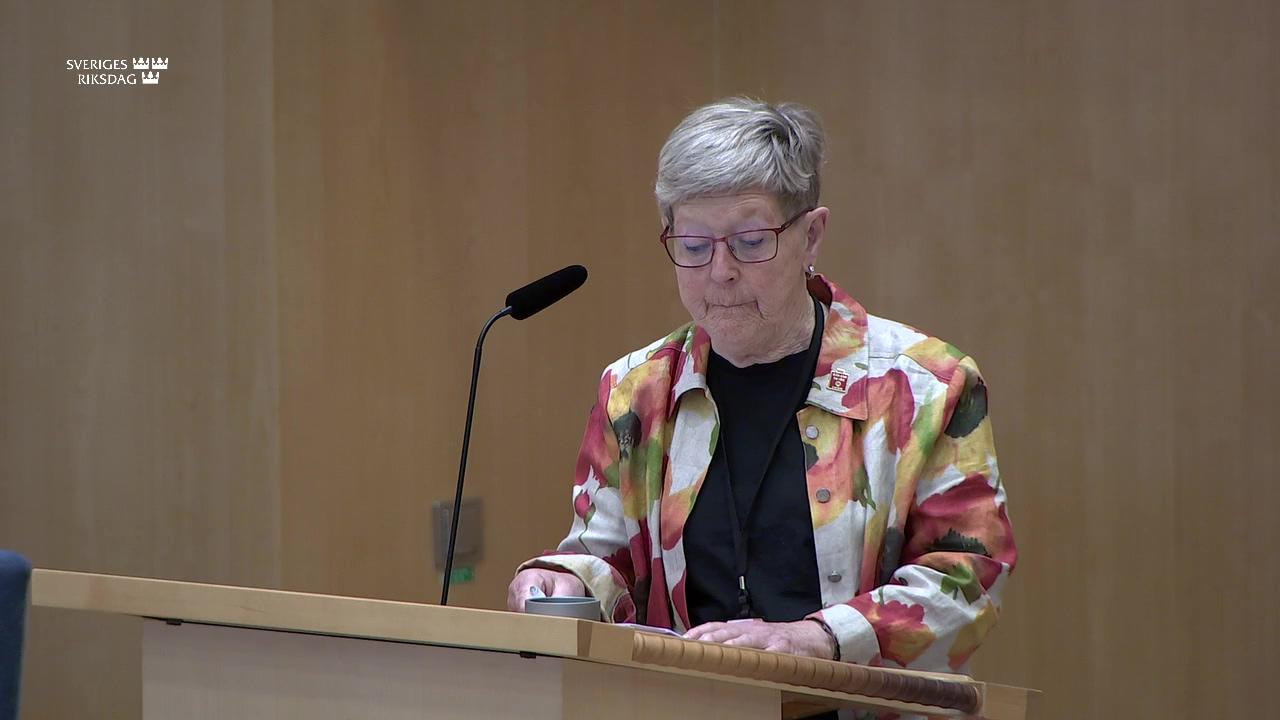 Stillbild från Debatt om förslag, Rättsmedicinalverkets hantering av humanbiologiskt material