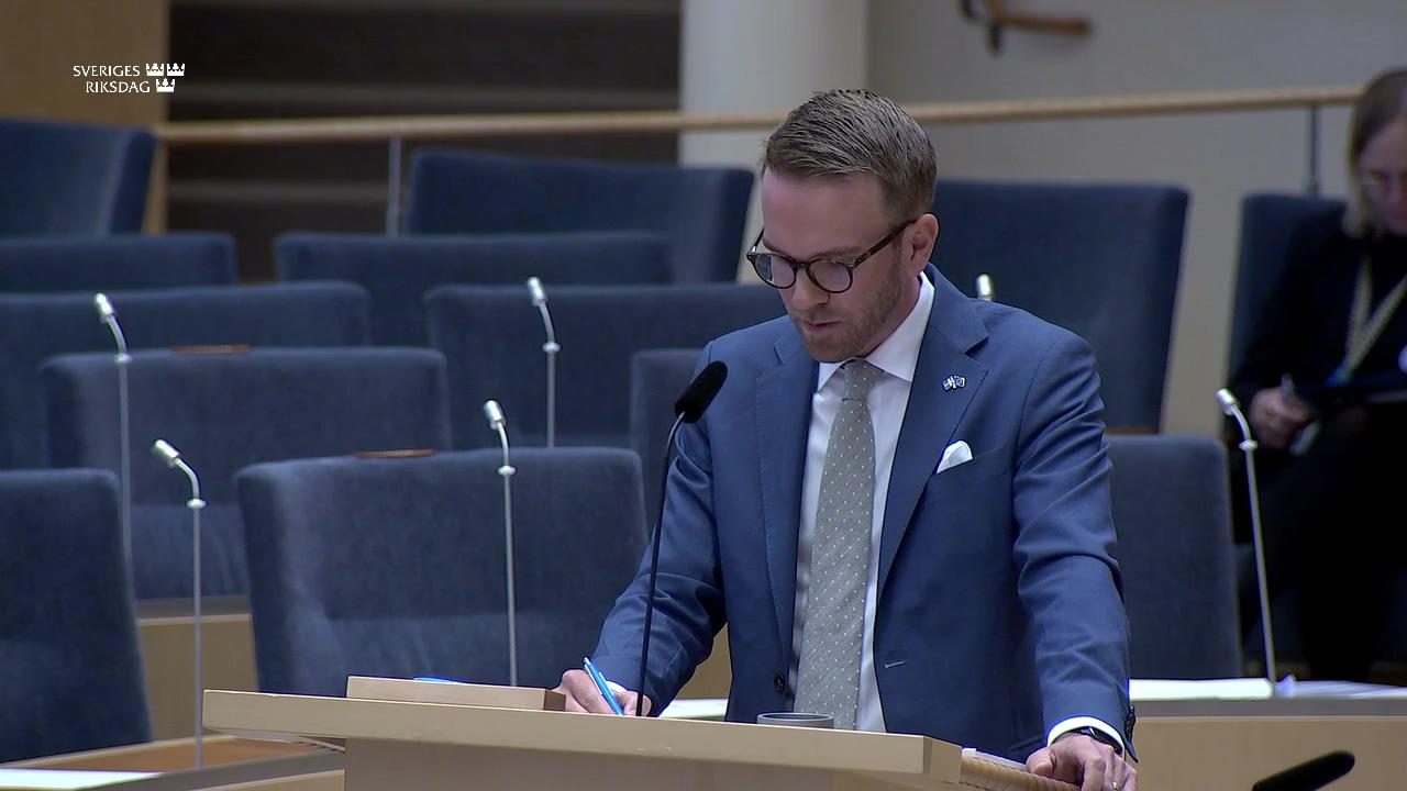 Stillbild från Interpellationsdebatt, Säkerhetsintressen på Gotland