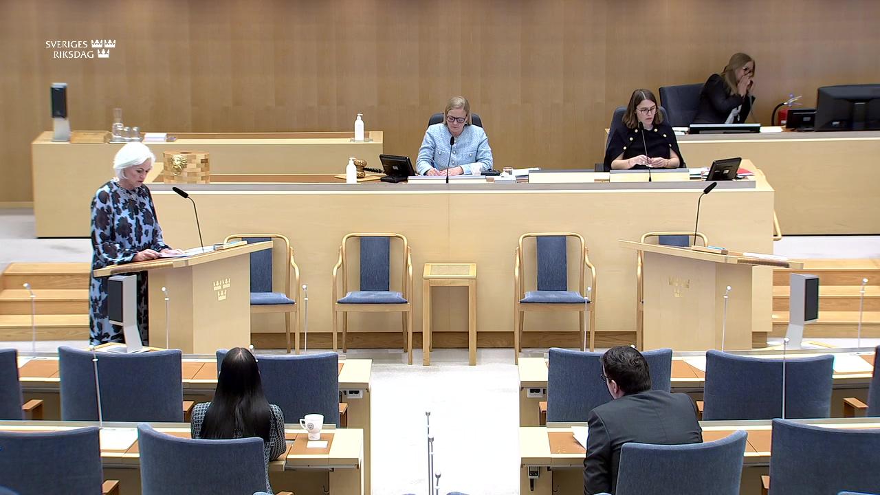 Stillbild från Interpellationsdebatt, Väntetiderna inom cancervården
