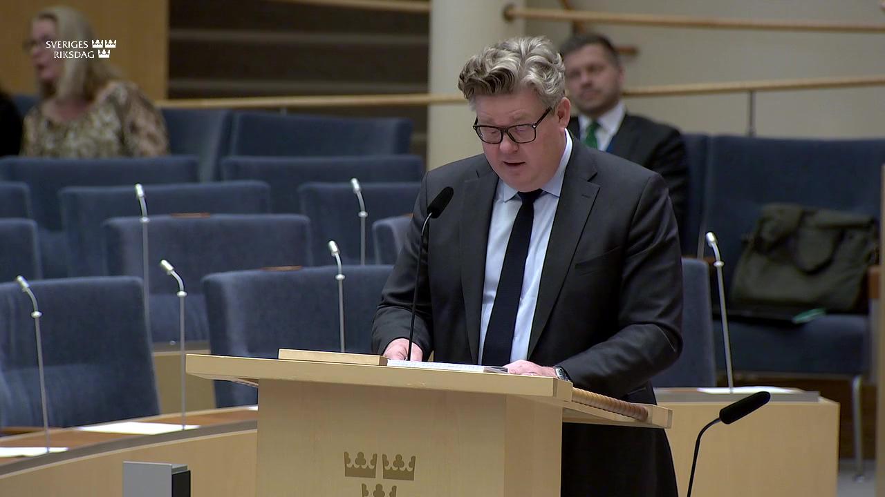 Stillbild från Interpellationsdebatt, Koranbränningar och svensk yttrandefrihet 