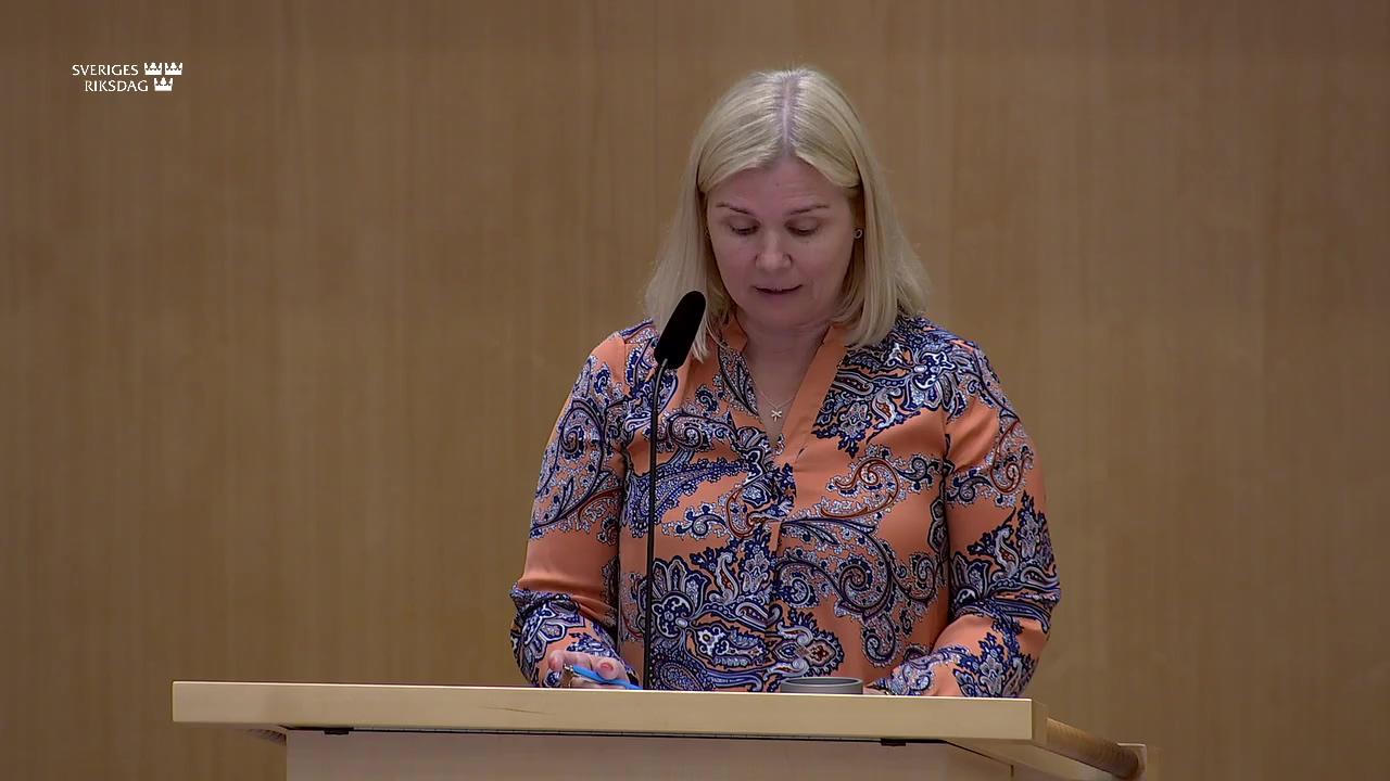 Stillbild från Debatt om förslag, Stöd till personer med funktionsnedsättning