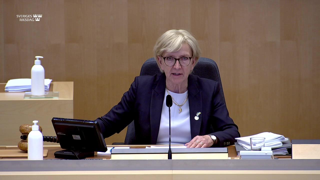 Stillbild från Debatt om förslag, En ny lag om viktigt meddelande till allmänheten