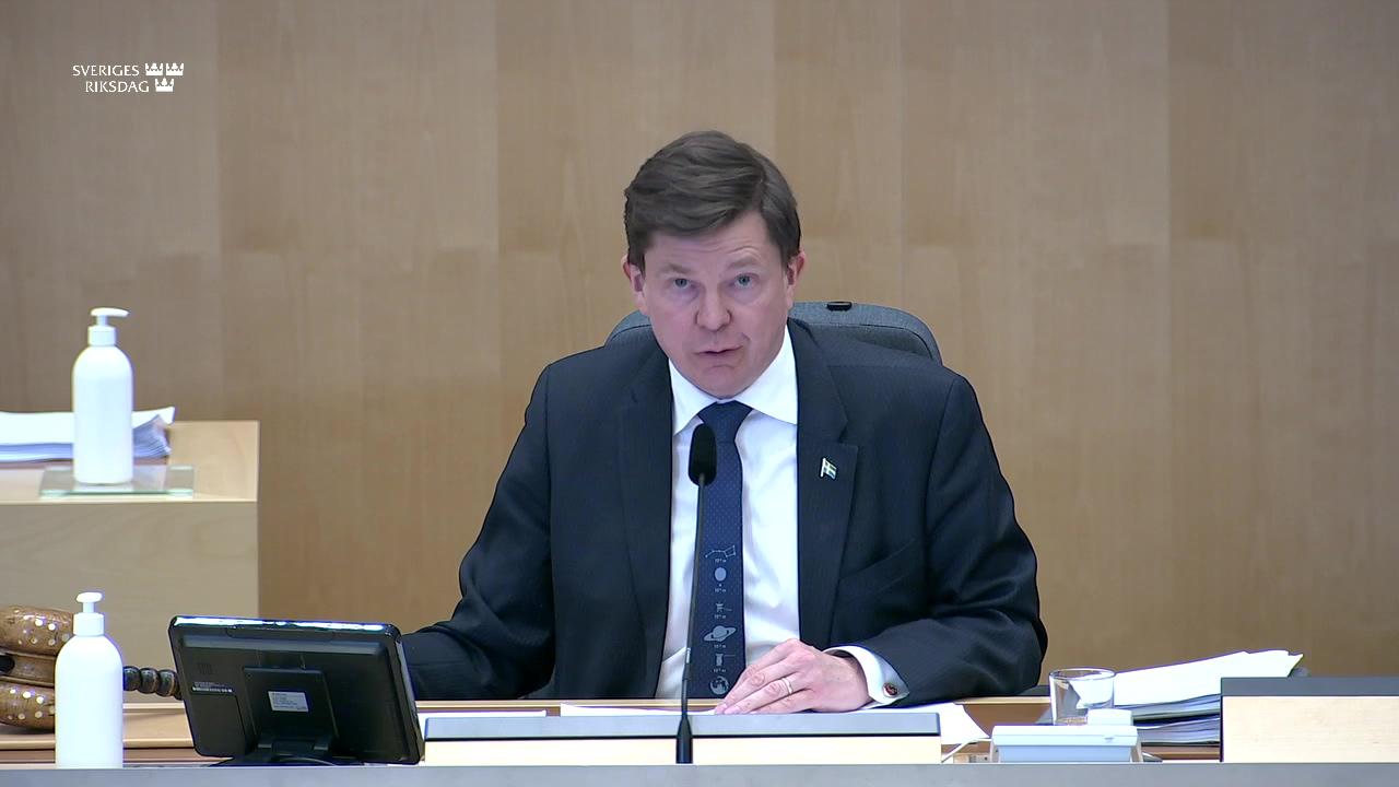 Stillbild från Debatt om förslag, Stiftelsen Riksbankens Jubileumsfonds verksamhet och årsredovisning 2022