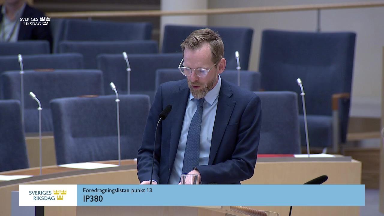 Stillbild från Interpellationsdebatt, En bred utvärdering av den svenska alkoholpolitiken