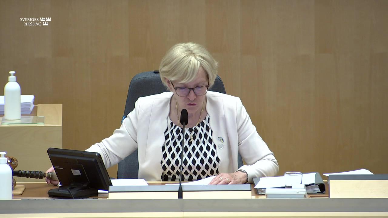 Stillbild från Debatt om förslag, Ett effektivare förfarande för att fastställa och fördela begravningsavgiften till Svenska kyrkan