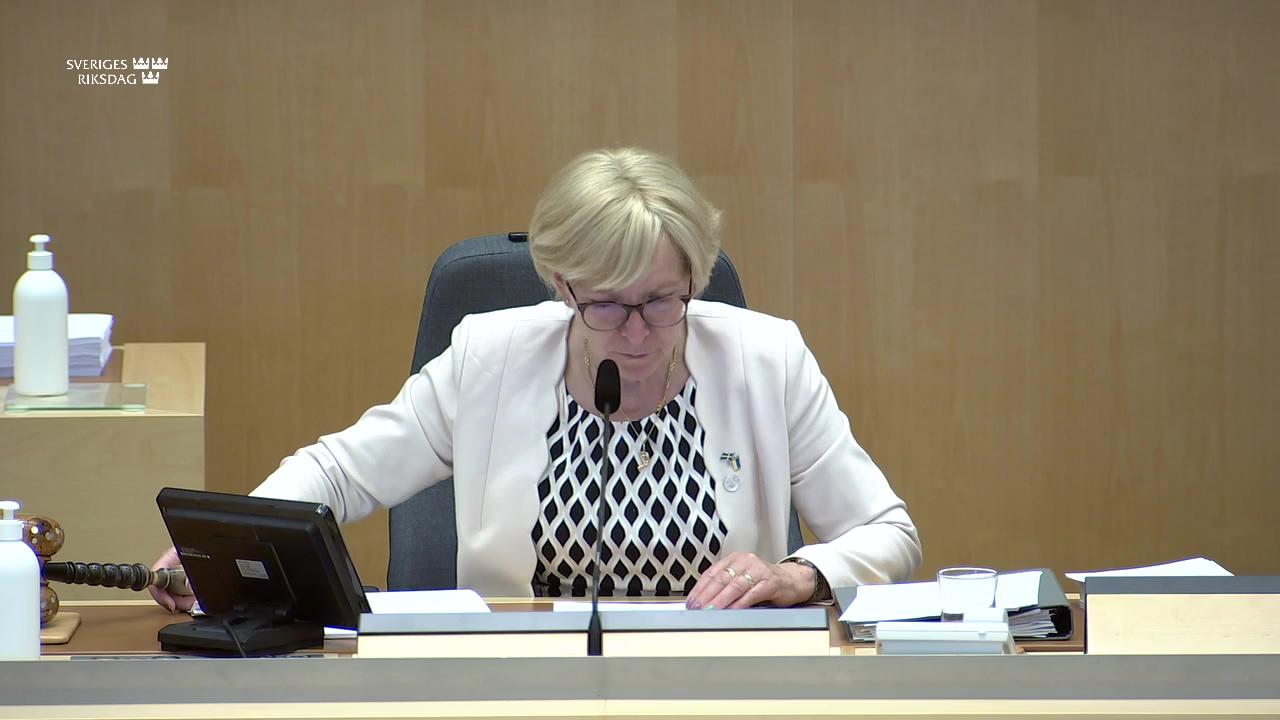 Stillbild från Debatt om förslag, Verksamhetsredogörelser för riksdagens nämnder
