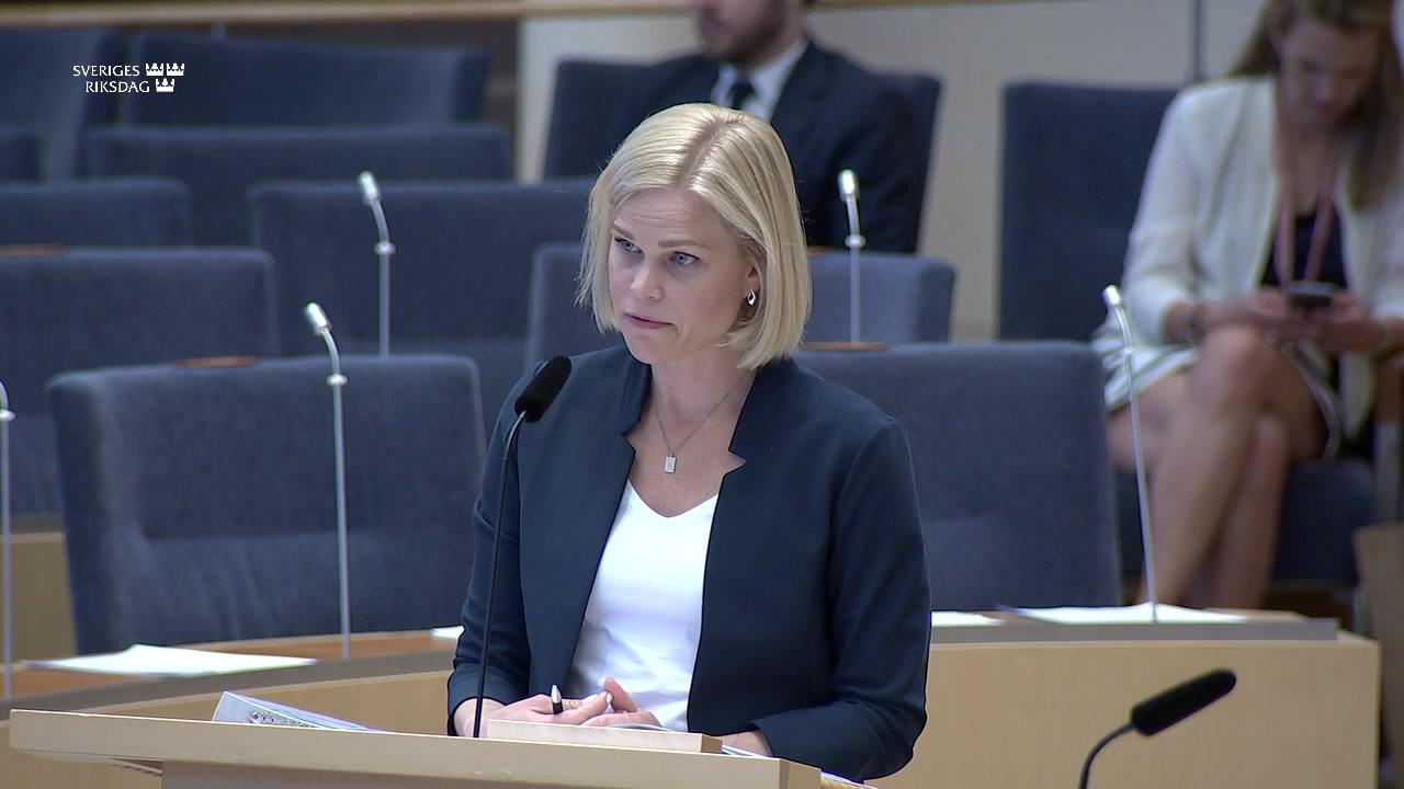 Stillbild från Interpellationsdebatt, Regeringens arbete för att bekämpa mäns våld mot kvinnor