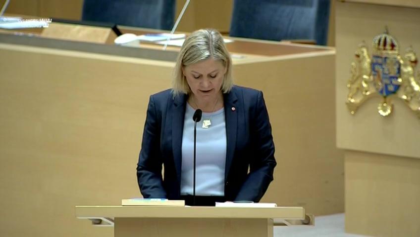 Stillbild från Interpellationsdebatt, Regeringens skattehöjningar