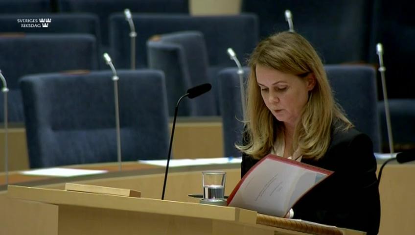 Stillbild från Interpellationsdebatt, Förbud mot pälsdjursuppfödning