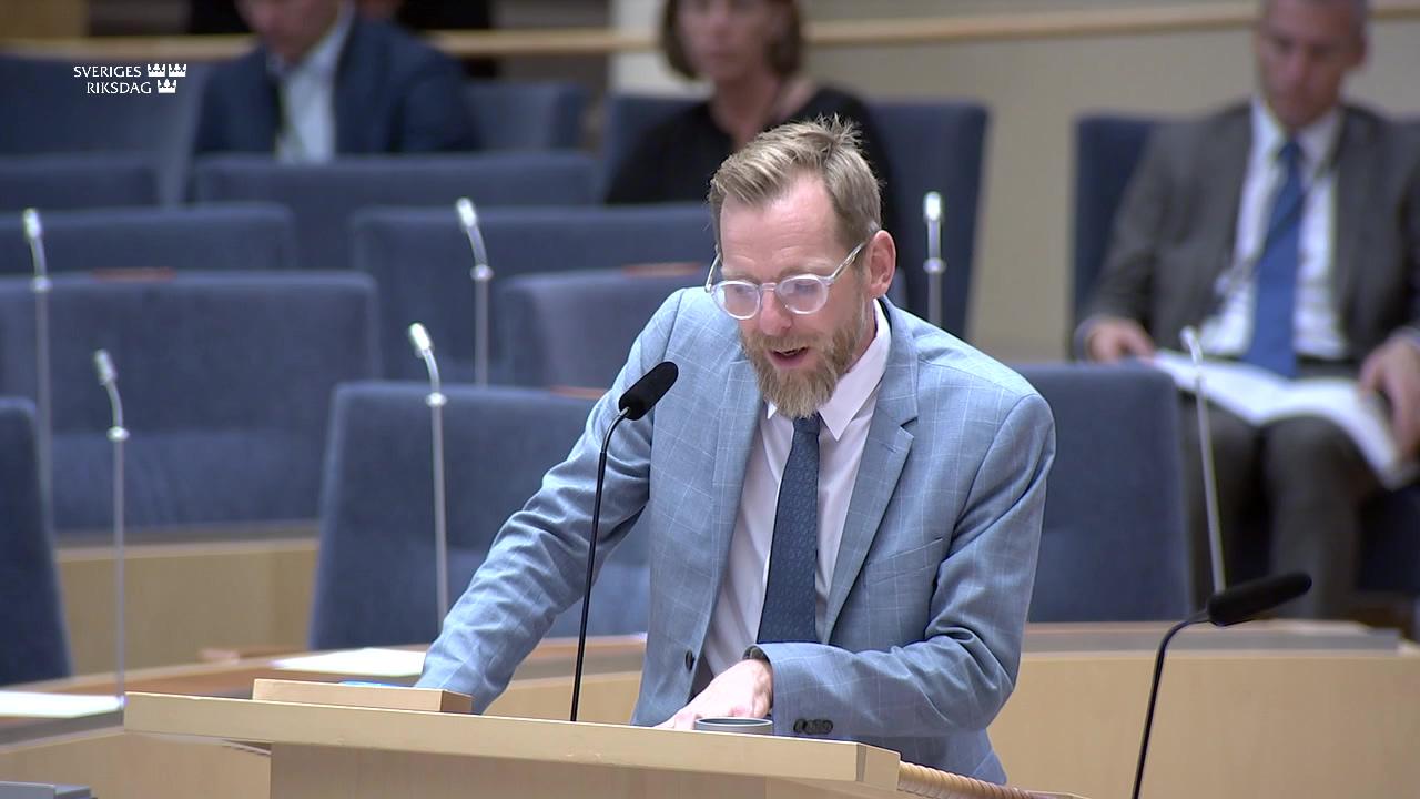 Stillbild från Interpellationsdebatt, Legalisering av cannabis i Tyskland