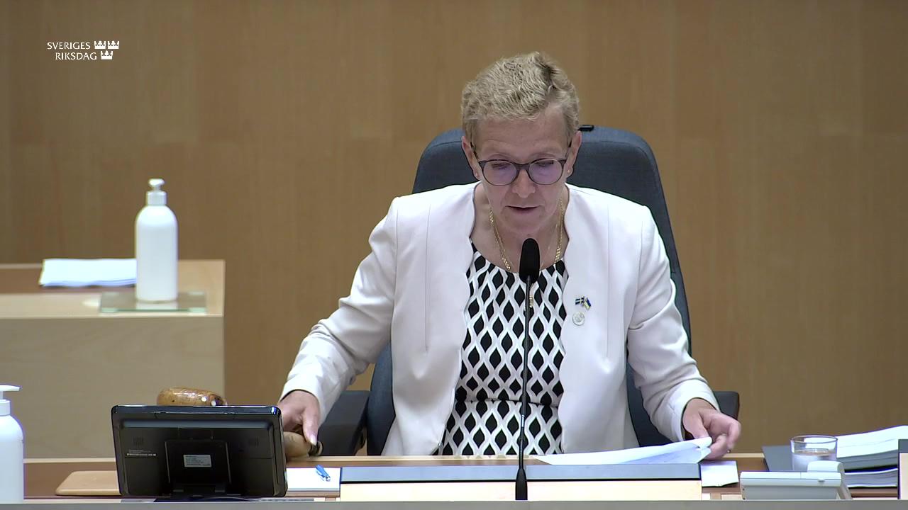 Stillbild från Debatt om förslag, Stärkt sekretess i domstol för kontaktuppgifter till enskilda - upphävande