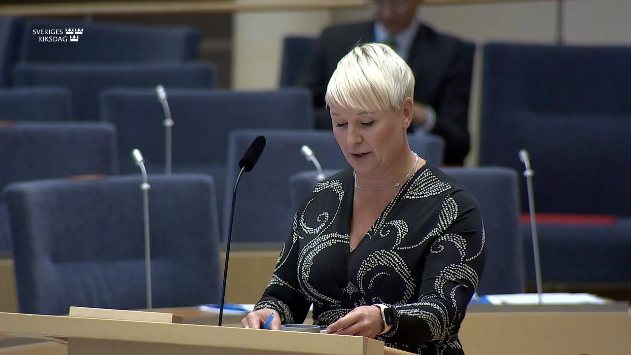 Stillbild från Interpellationsdebatt, Snabbhetspremien i föräldraförsäkringen