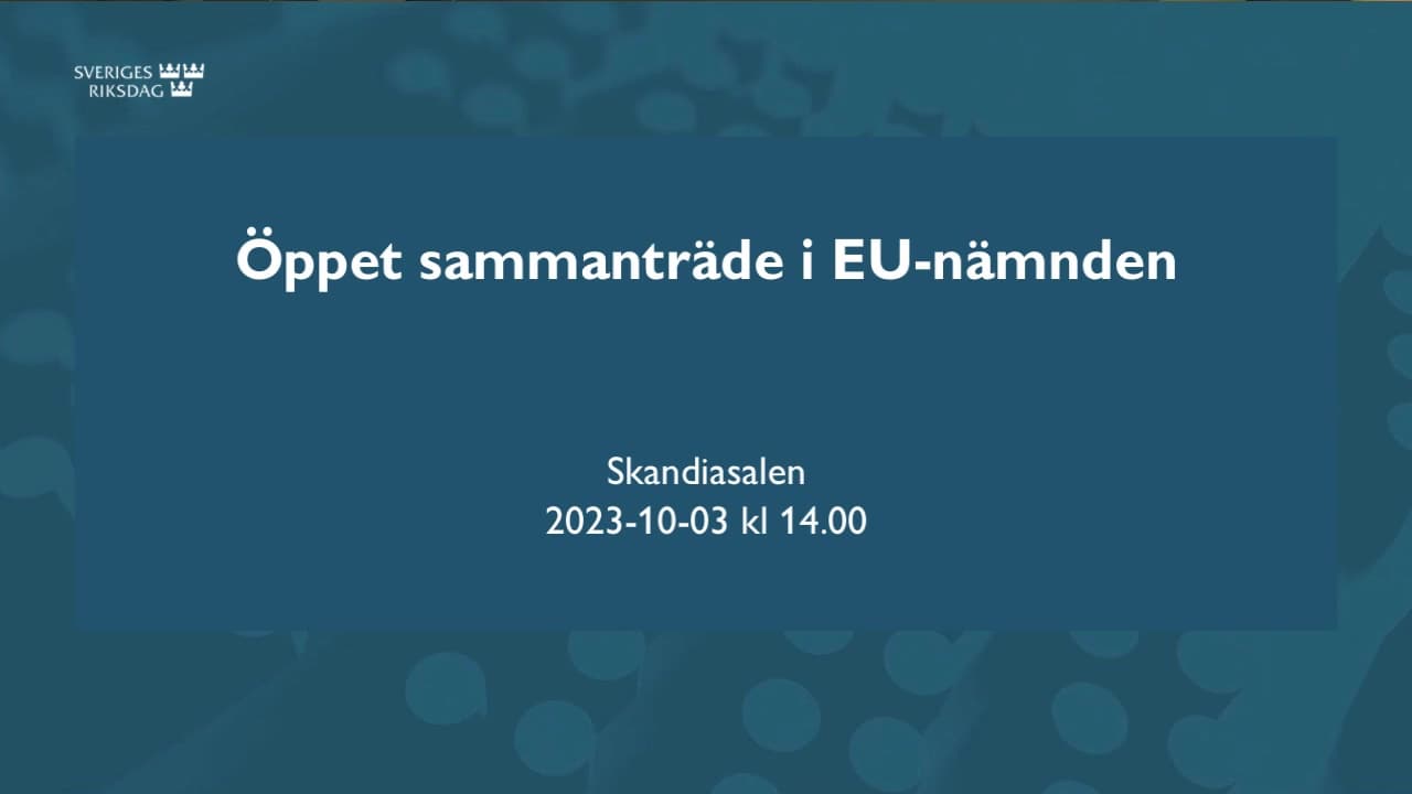 Stillbild från Öppet sammanträde, Öppet sammanträde i EU-nämnden